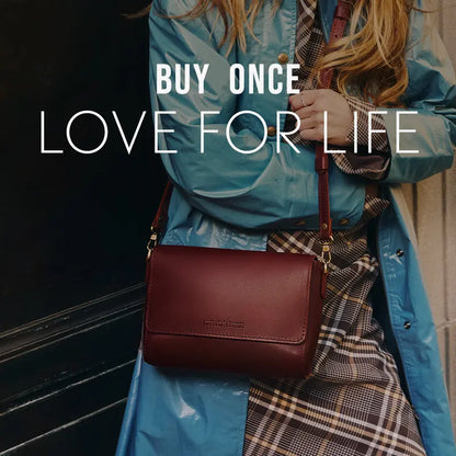 🍂 Autumn Sale – Leather Flap Crossbody Bag with Detachable Strap