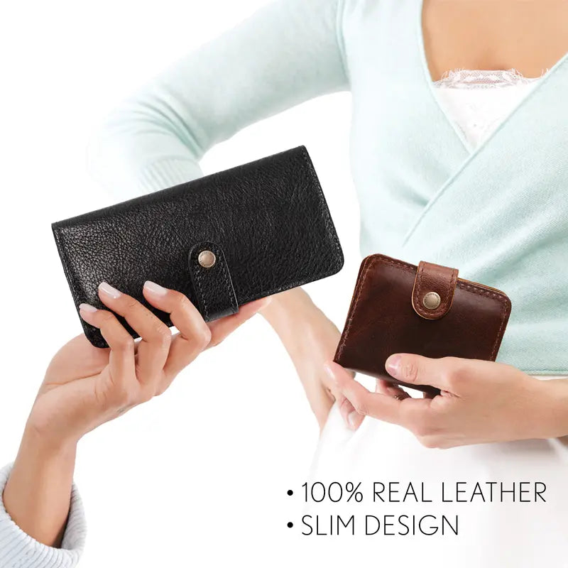 🍂 Autumn Sale – Genuine Leather Bifold Wallet & Travel Organizer