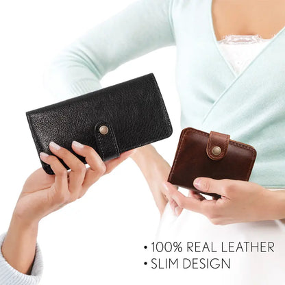 🍂 Autumn Sale – Genuine Leather Bifold Wallet & Travel Organizer