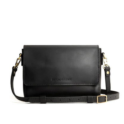 🍂 Autumn Sale – Leather Flap Crossbody Bag with Detachable Strap